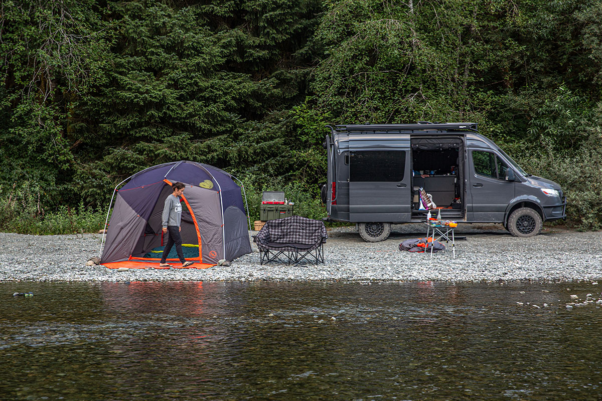 ​​Big Agnes Big House 6 camping tent (wide view of campsite)